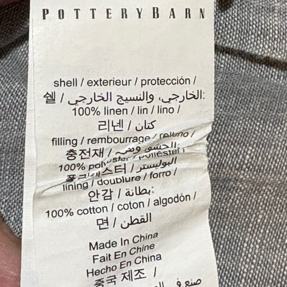 Pottery Barn Flax Linen Diamond Quilted Euro Shams Set 26 X26 Heathered Charcoal - Picture 11 of 14